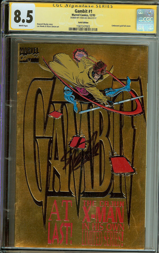 Gambit #1 GOLD Variant  CGC SS 8.5 Signed by Stan Lee