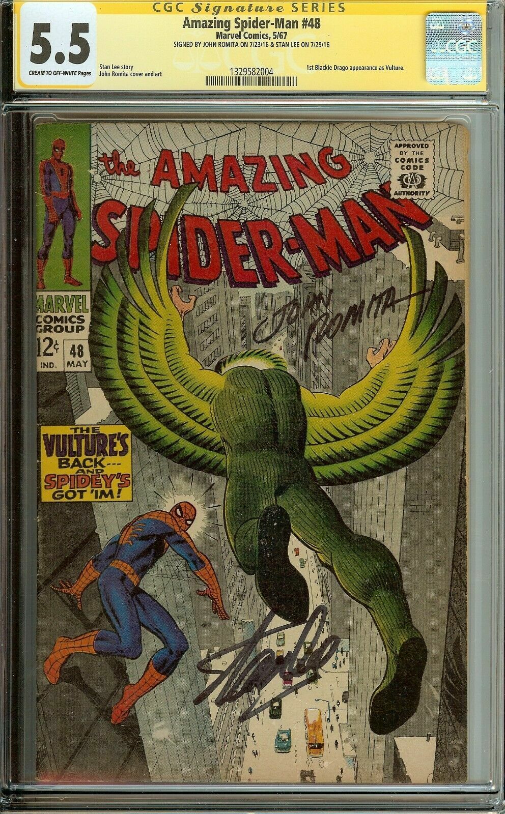 Amazing Spider-Man #48 Signed Stan Lee & John Romita CGC 5.5