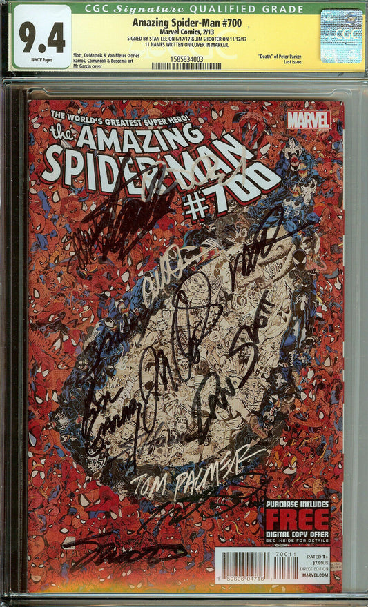 Amazing Spider-Man #700 CGC 9.4 Stan Lee 14 Signatures