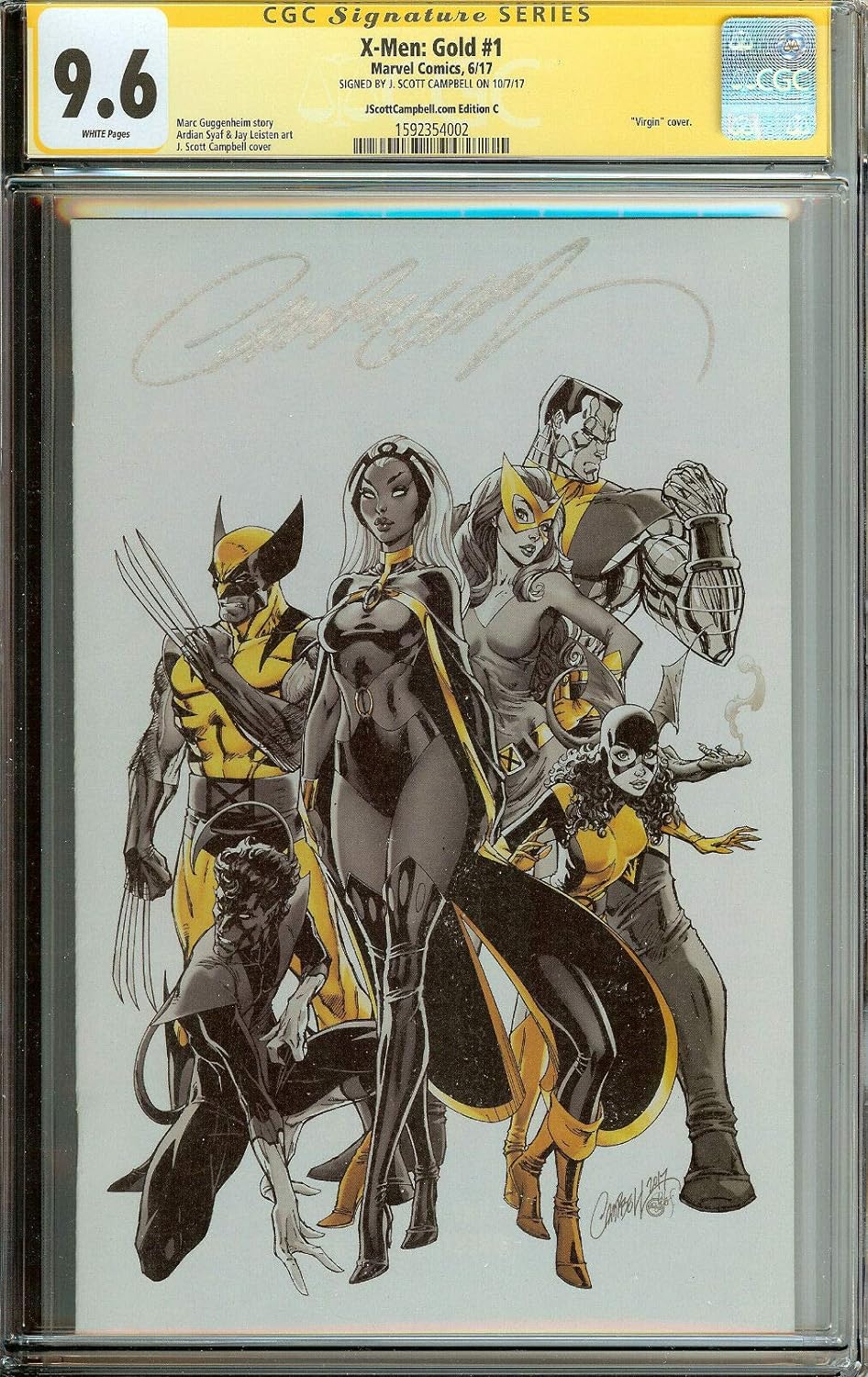 X-Men #1 GOLD CGC 9.6 Signed J Scott Campbell Variant