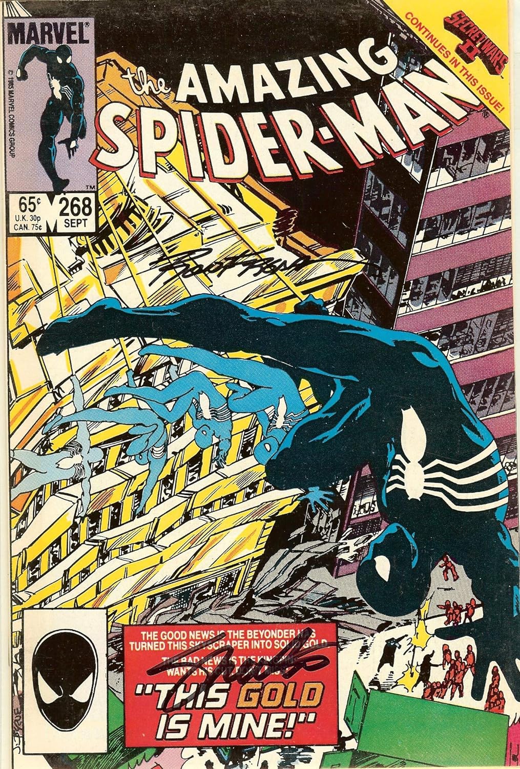 Autographed Amazing Spider-man #268 Signed Shooter and Frenz VF