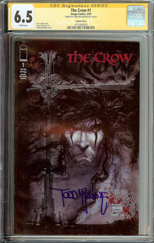 The Crow #1 Image Signed Todd McFarlane Variant Cover CGC 6.5