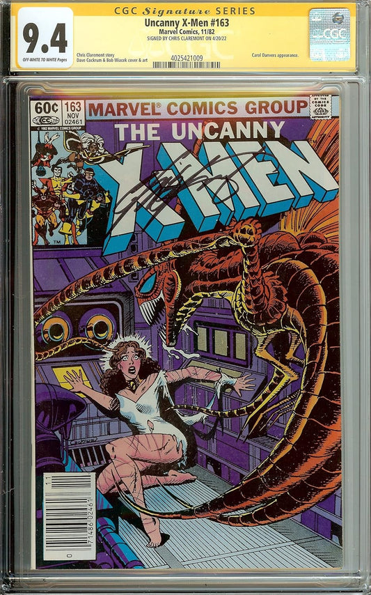 Uncanny X-Men #163 Signed Chris Claremont CGC 9.4