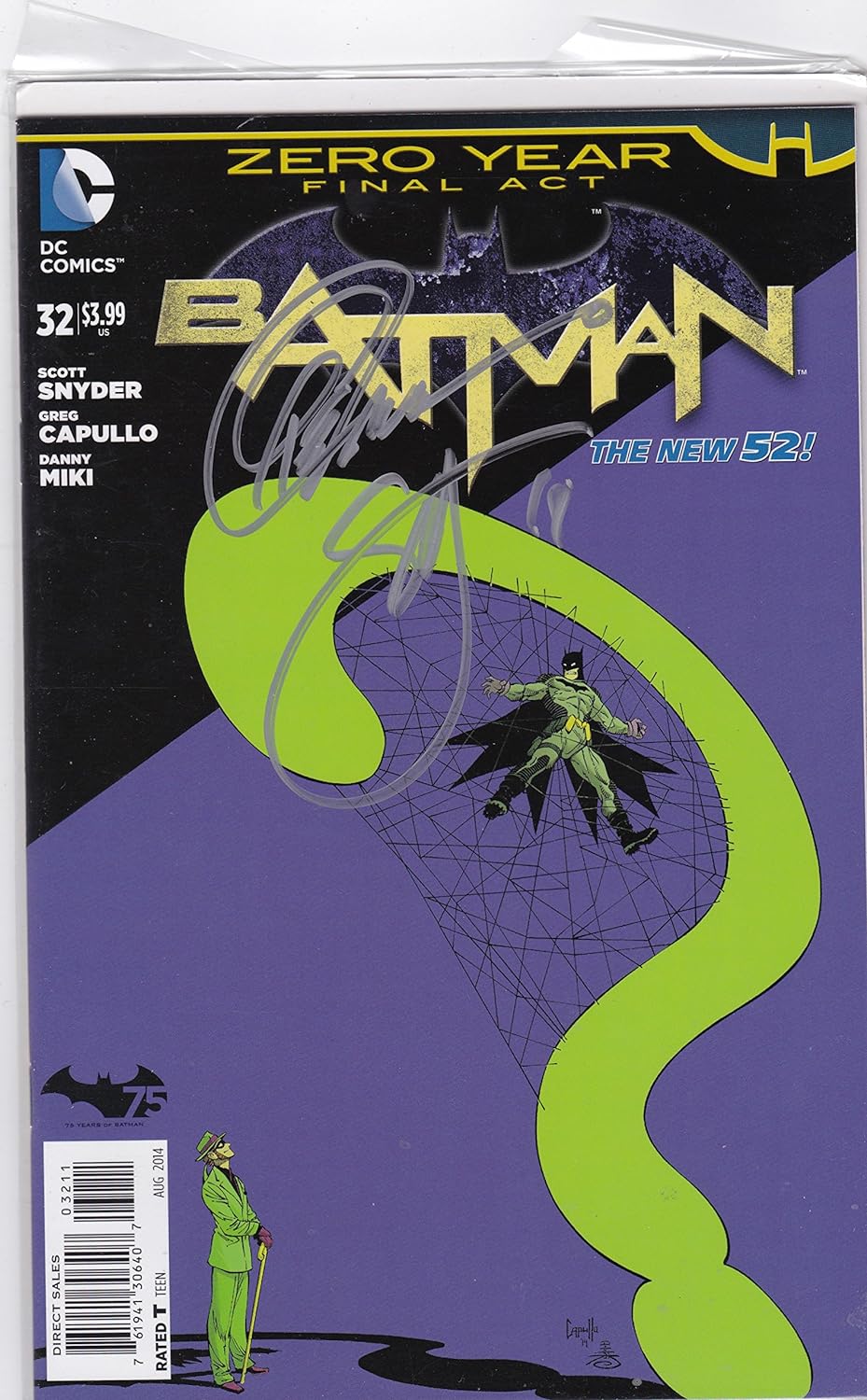 Autographed Batman New 52 #32 NM Signed Scott Snyder Greg Capullo