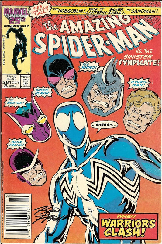 Autographed Amazing Spider-man #281 Signed Ron Frenz