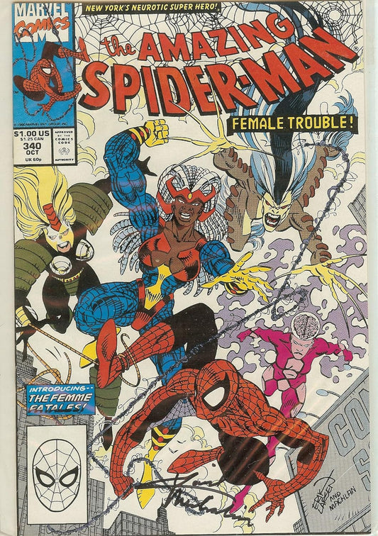 Amazing Spider-Man #340 Signed by David Michelinie NM