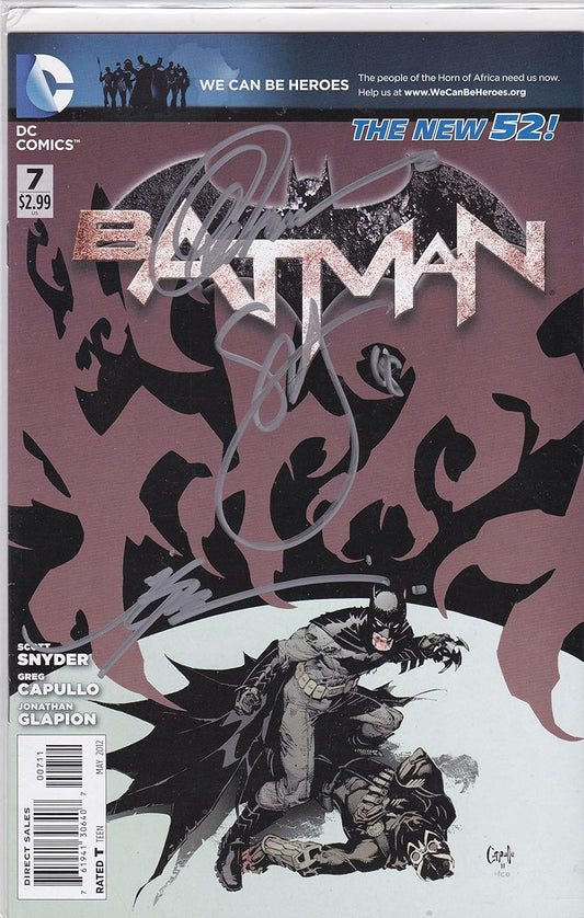 Autographed Batman New 52 #41 NM Signed Scott Snyder Greg Capullo & Glapion