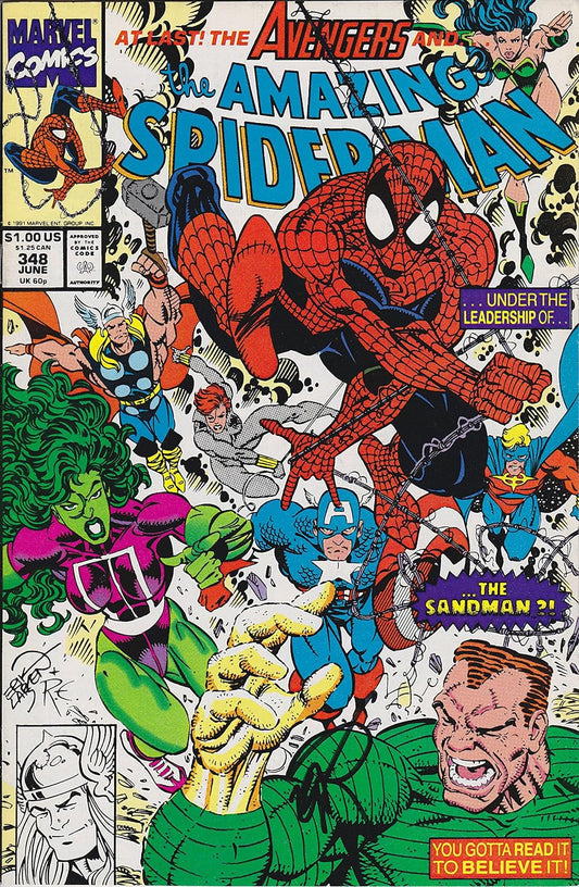 Autographed Amazing Spider-Man #348 Signed by Erik Larsen NM