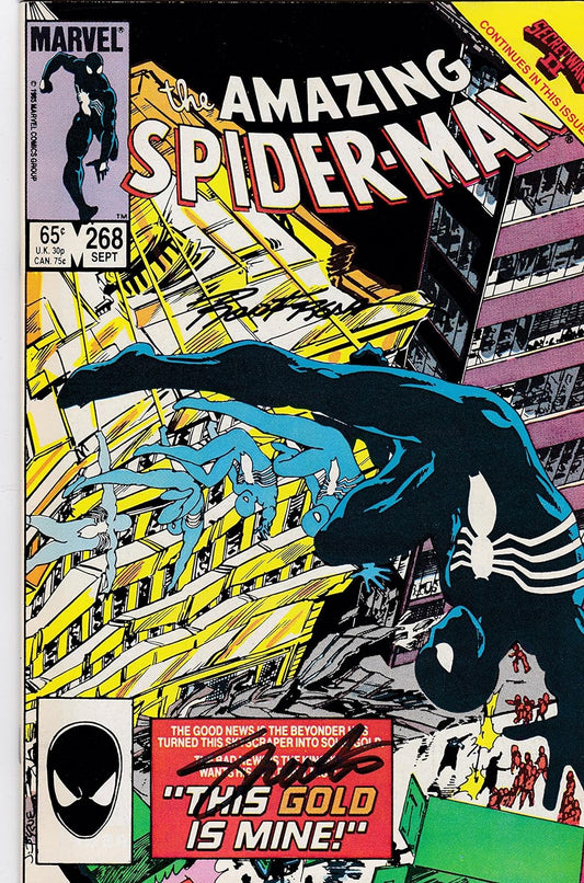 Signed 2x Amazing Spider-Man #265 Jim Shooter Ron Frenz VF