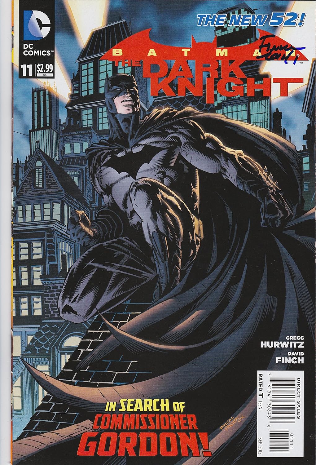 Autographed Batman Dark Knight #11 Signed by David Finch VF/NM