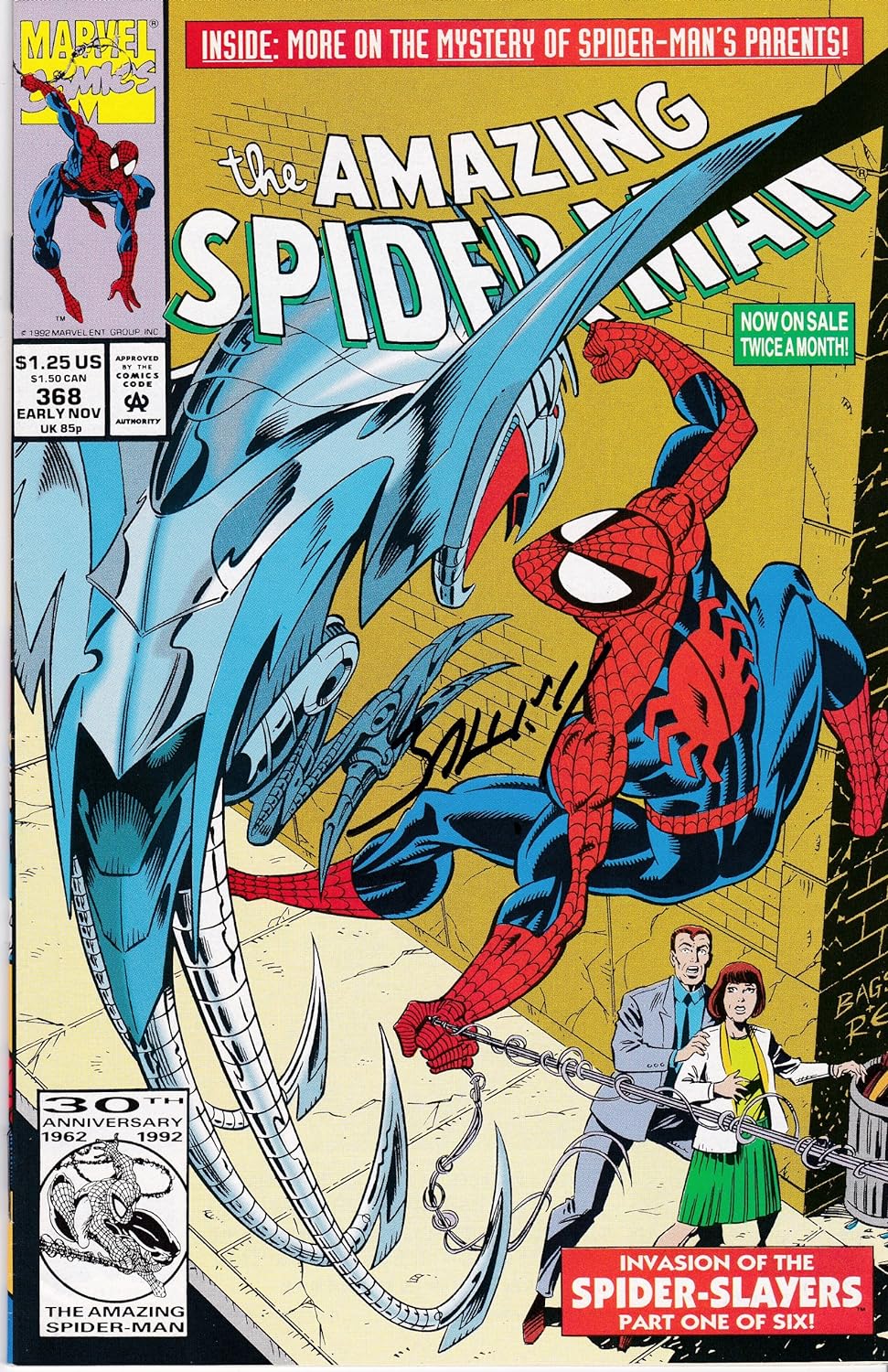 Autographed Amazing Spider-Man #368 VF