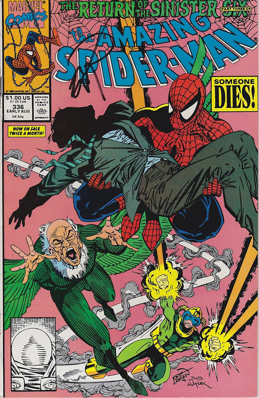 Autographed Amazing Spider-Man #336 Signed by Erik Larsen VF/NM