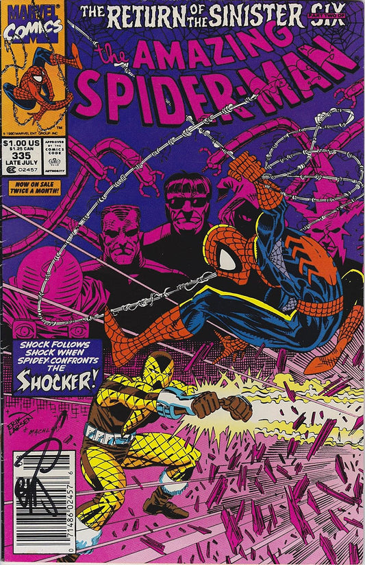 Autographed Amazing Spider-Man #335 Signed by Erik Larsen VF/NM