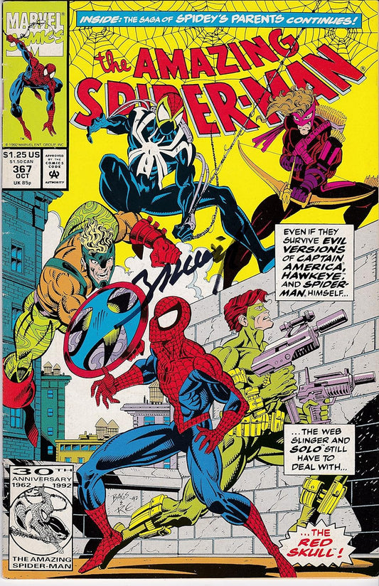 Autographed Amazing Spider-Man #367 Signed Mark Bagley VF