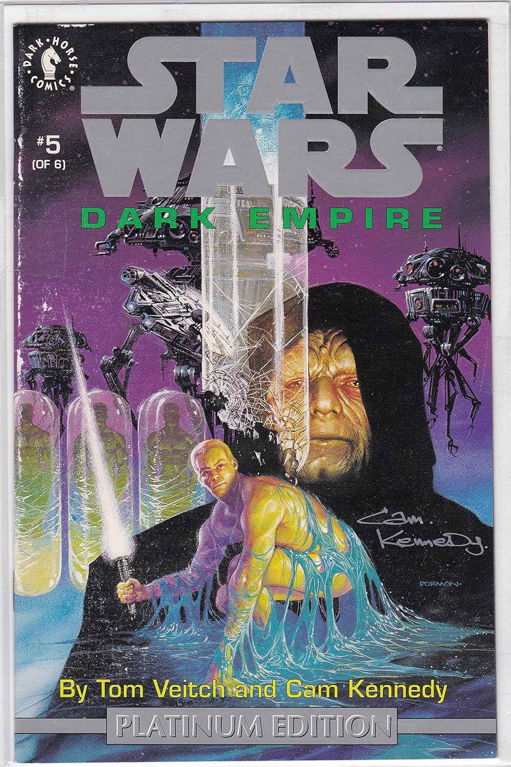 Autographed Star Wars Dark Empire #5 Platinum Varint GOOD/VERY GOOD Signed