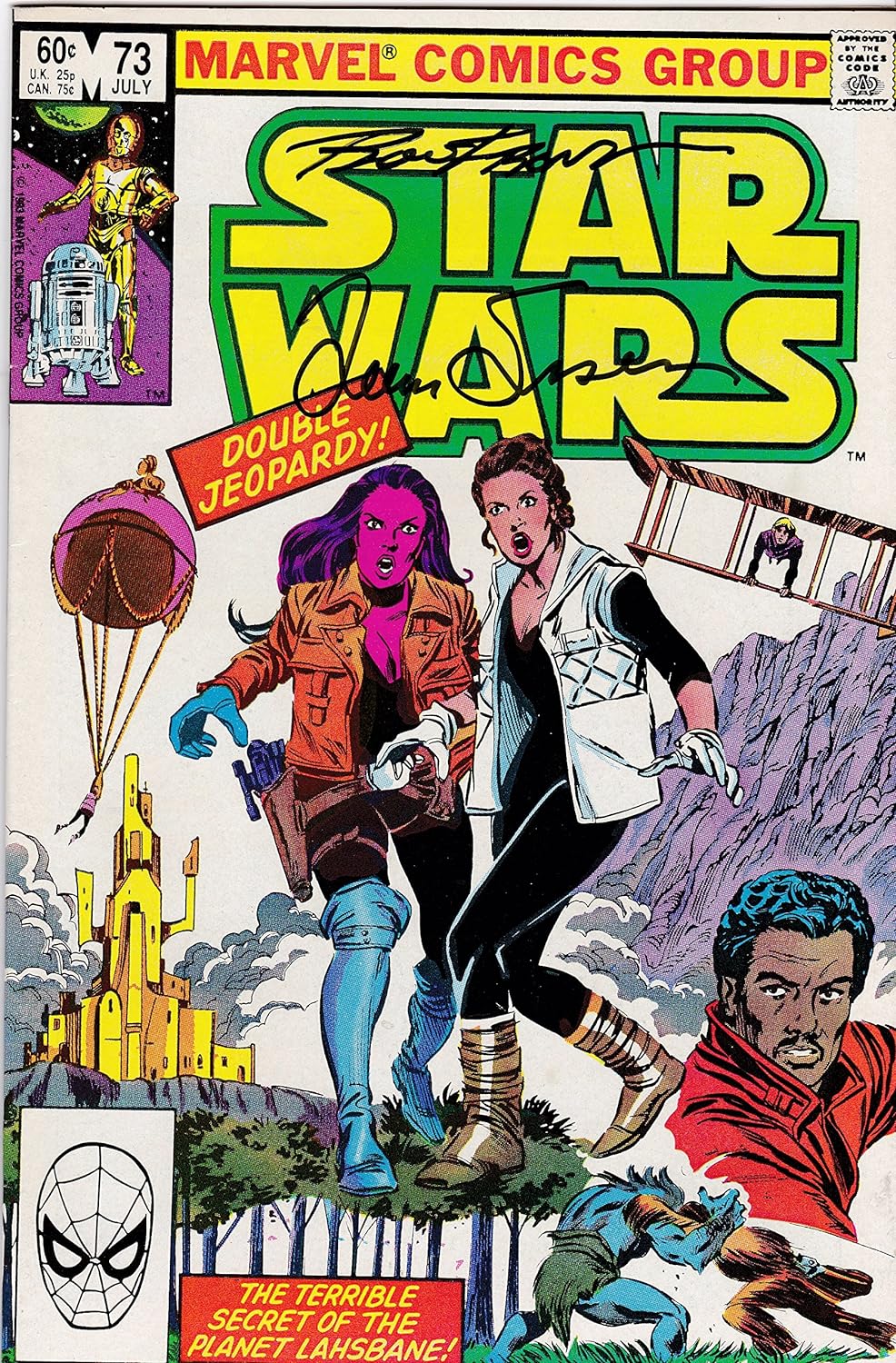 Autographed Marvel Star Wars #73 VF/NM Signed 2x by Ron Frenz and Louise Simonson