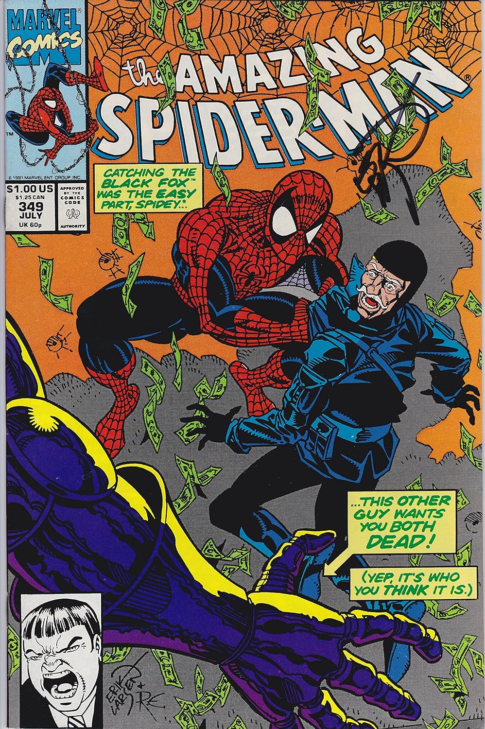 Autographed Amazing Spider-Man #349 Signed by Erik Larsen NM