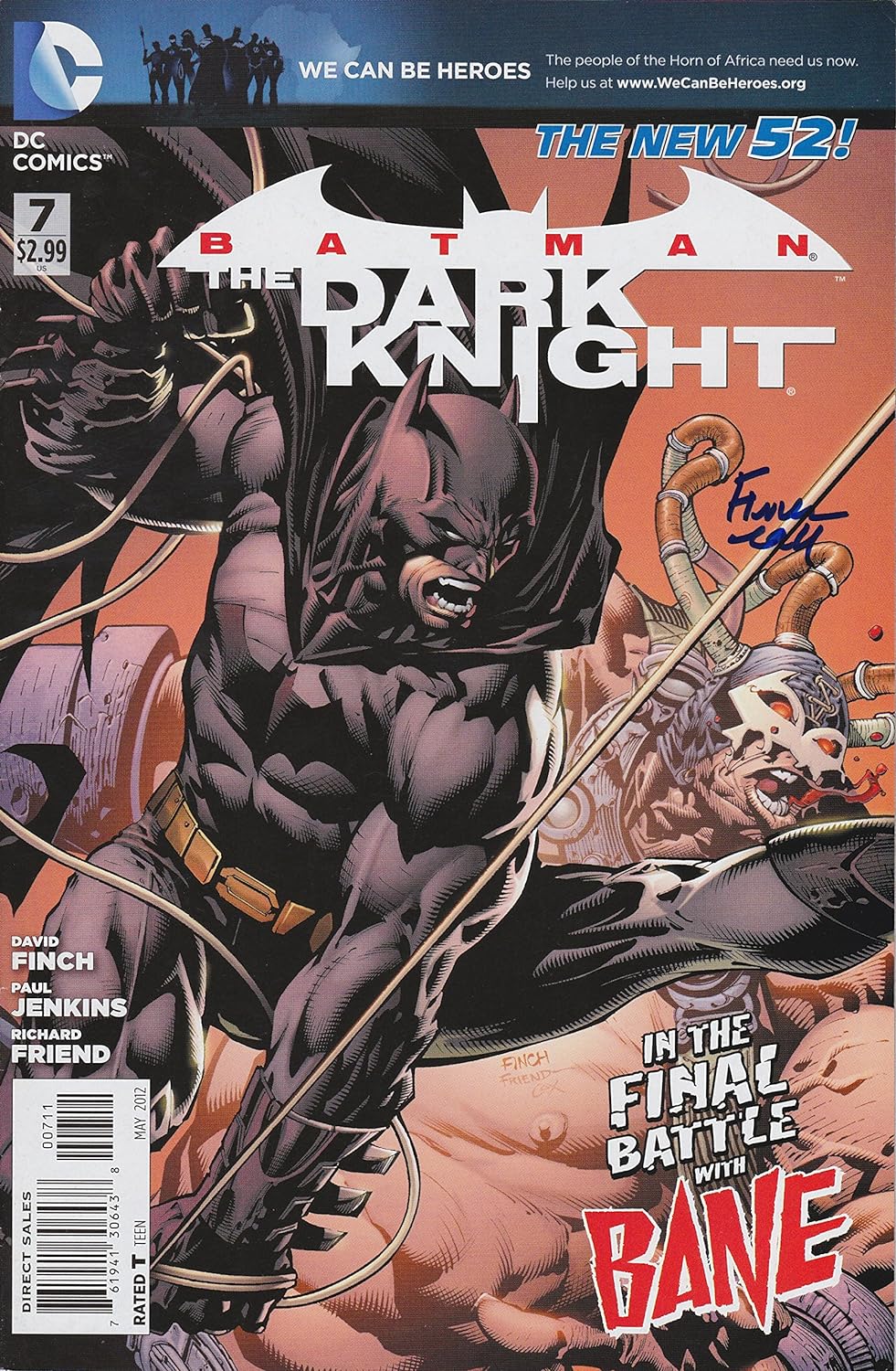 Autographed Batman Dark Knight #7 Signed by David Finch VF/NM