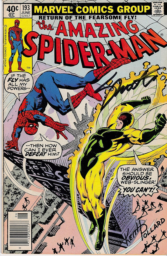 Autographed Amazing Spider-Man #193 VERY FINE Signed Keith Pollard and Jim Shooter