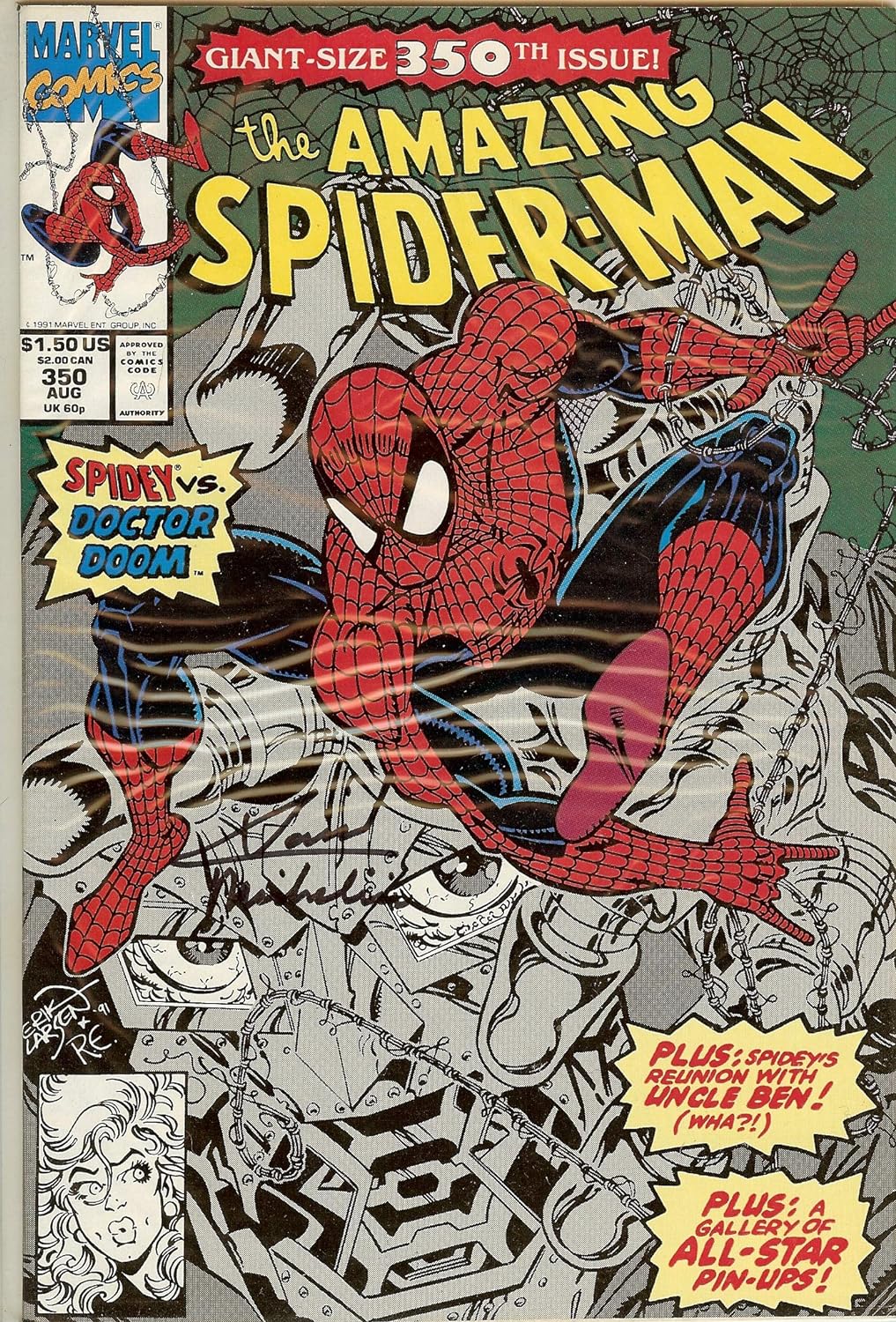 Amazing Spider-Man #350 Signed by David Michelinie NM