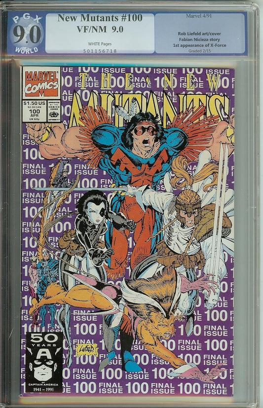 New Mutants #100 PGX 9.0 1st X-Force Appearance Liefeld Art