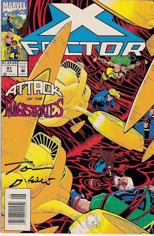 Autographed X-Factor #91 NM SignedTom Defalco