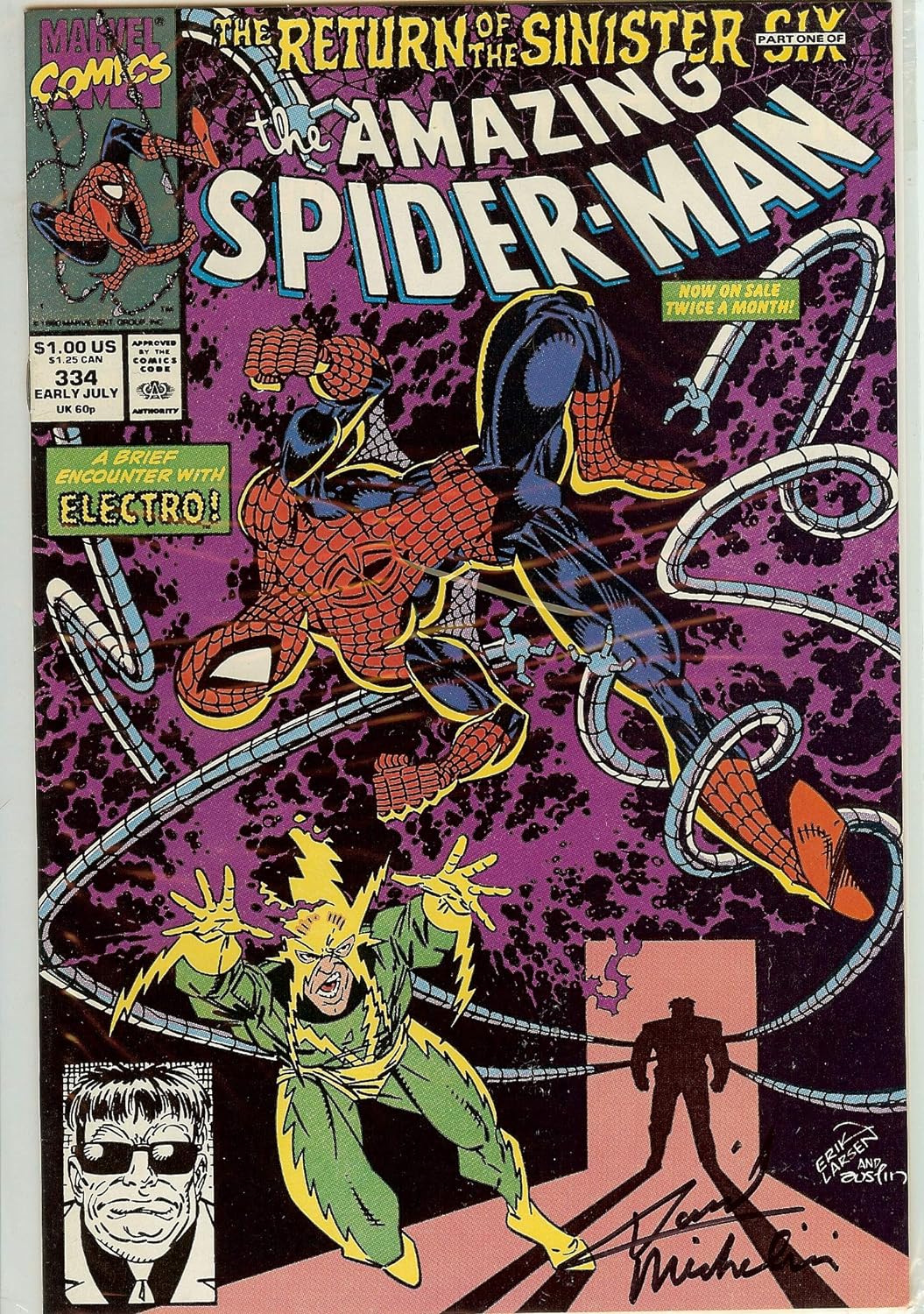 Amazing Spider-Man #334 Signed by David Michelinie NM