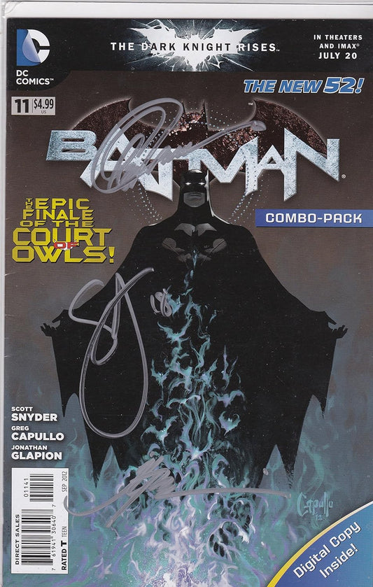 Autographed Batman New 52 #11 Combo Pack NM Signed Scott Snyder Greg Capullo Jonathan Glapion