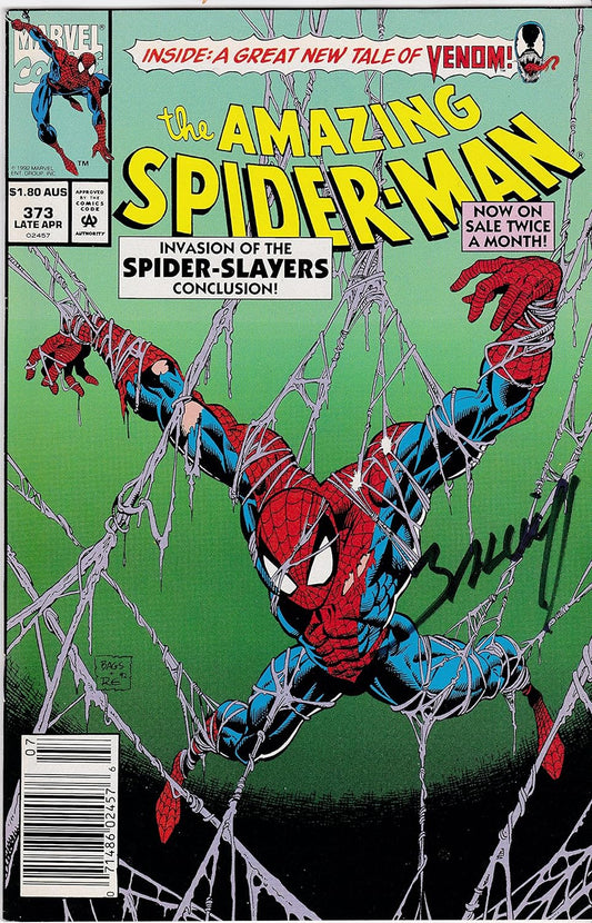 Autographed Amazing Spider-Man #373 Signed Mark Bagley NM