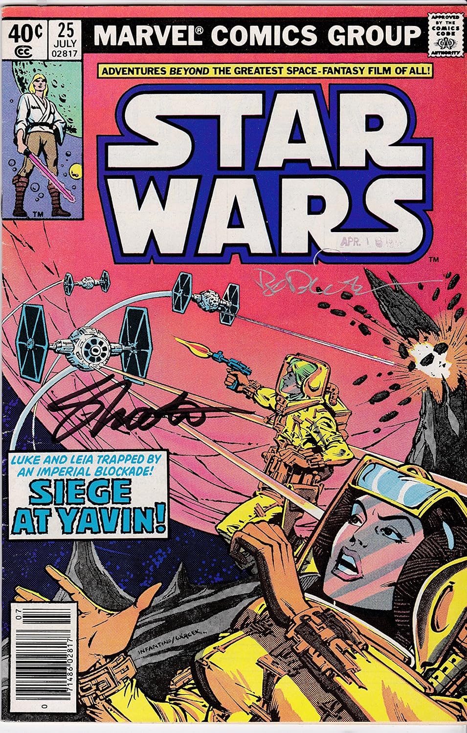 Signed 2x Marvel Star Wars #25 Jim Shooter Bob Wiacek VERY FINE