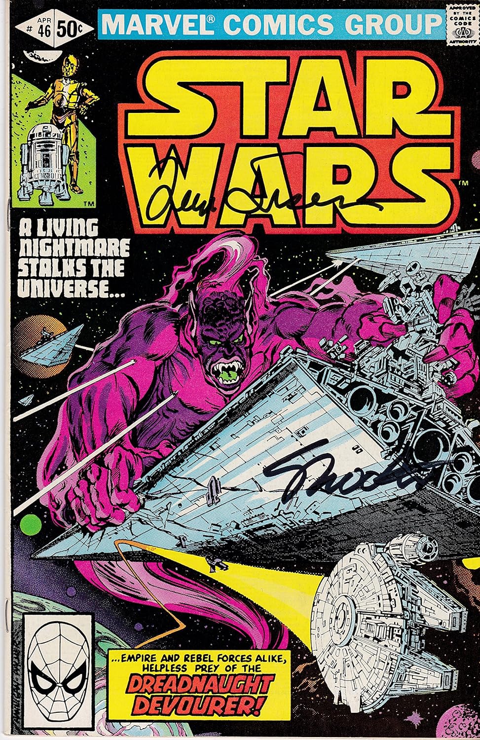 Signed 2x Marvel Star Wars #46 Jim Shooter Louise Simonson VF