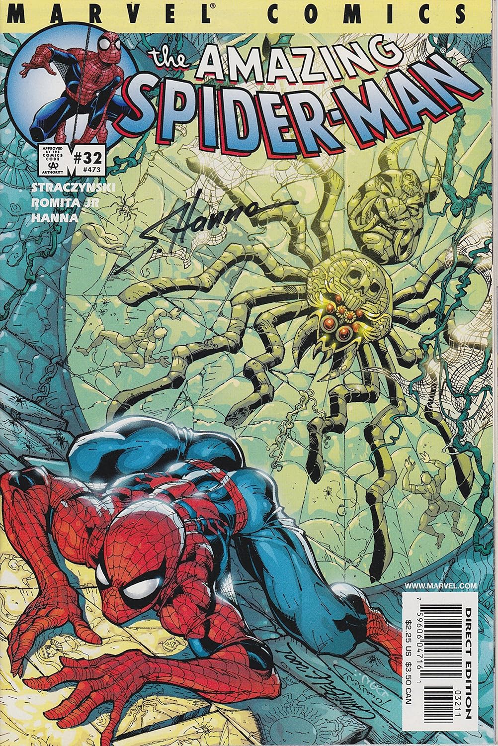 Autographed Amazing Spider-Man #32 Signed by Scott Hanna VF/NM