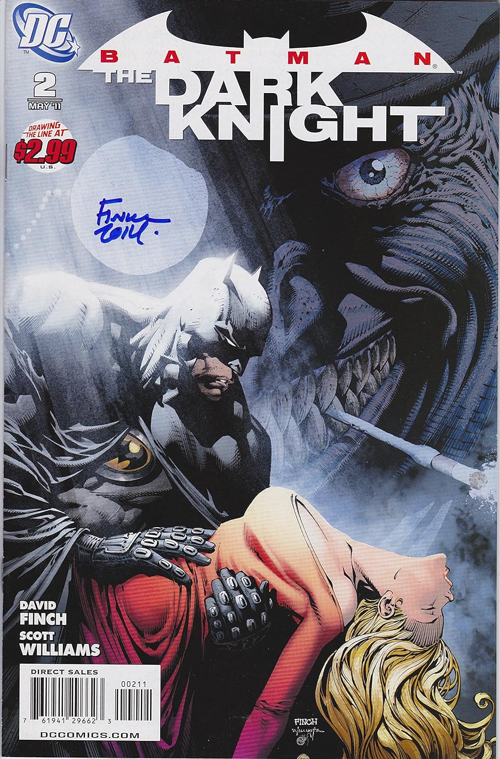 Autographed Batman Dark Knight #2 Signed by David Finch VF/NM