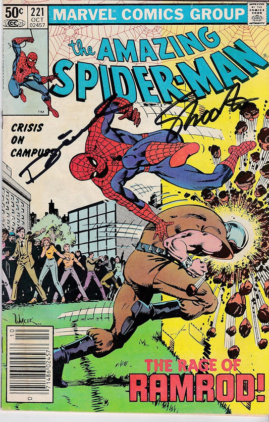 Signed 2x Amazing Spider-Man #221 Jim Shooter Denny O'Neil FINE