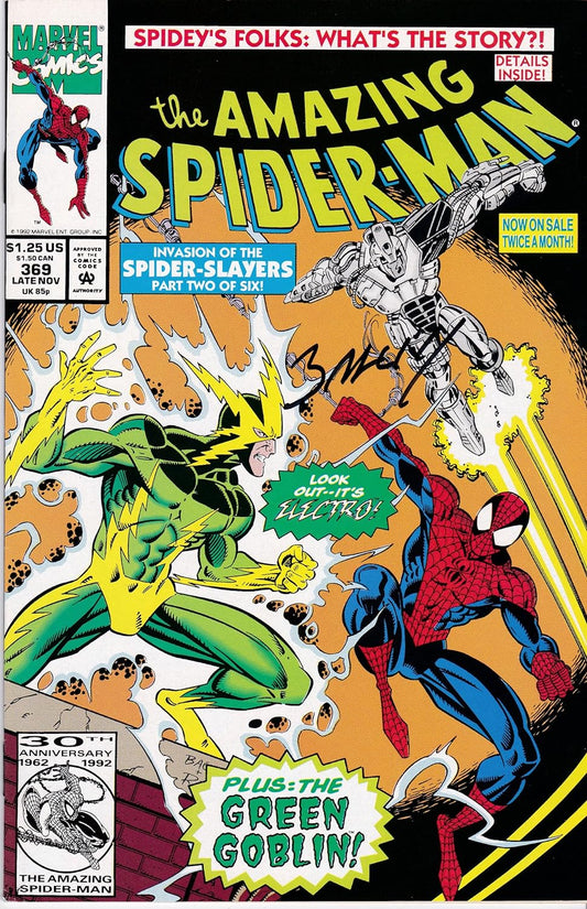 Autographed Amazing Spider-Man #369 NM Signed by Mark Bagley