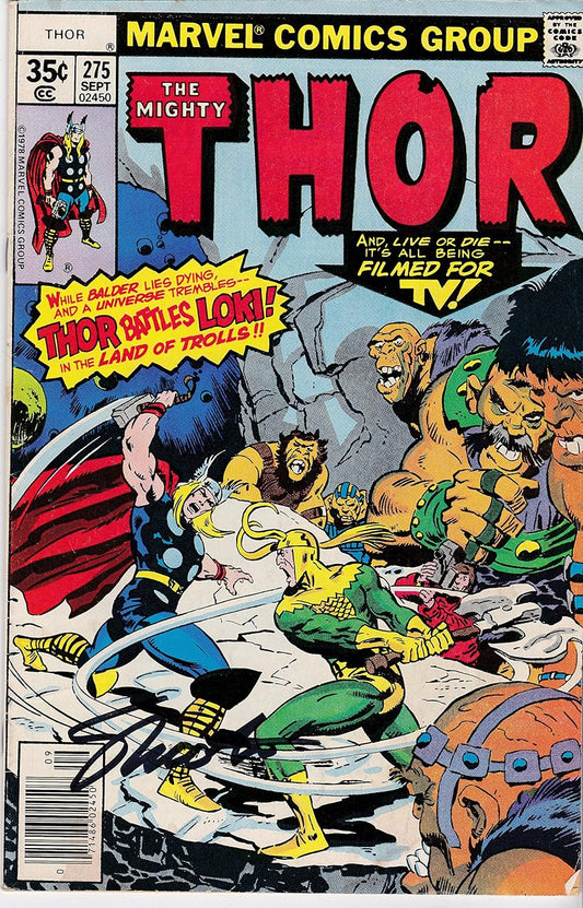 Autographed The Mighty Thor #275 FINE/VF Signed Jim Shooter