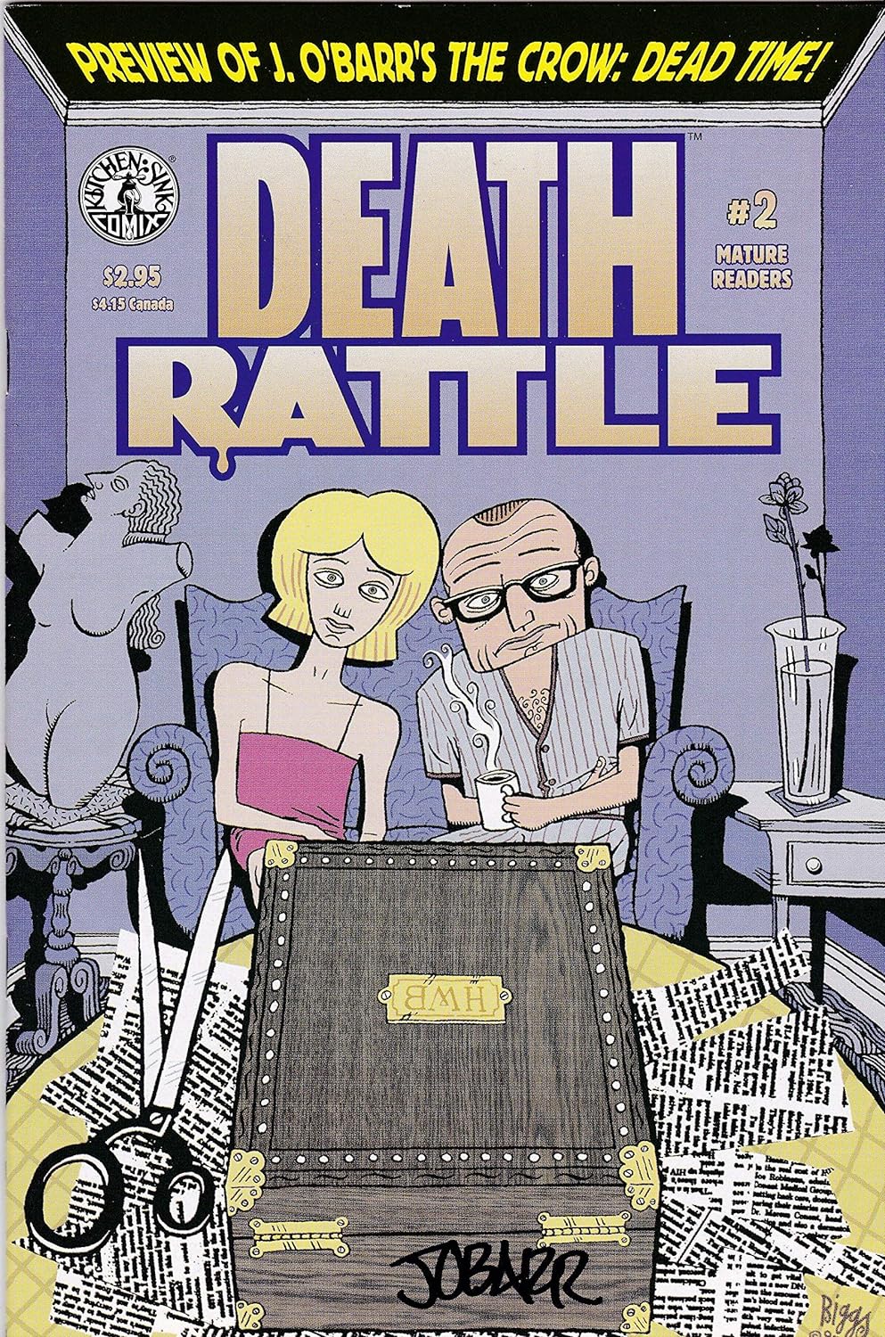 Autographed The Crow Death Rattle #2 Death Rattle Preview Signed James O'Barr