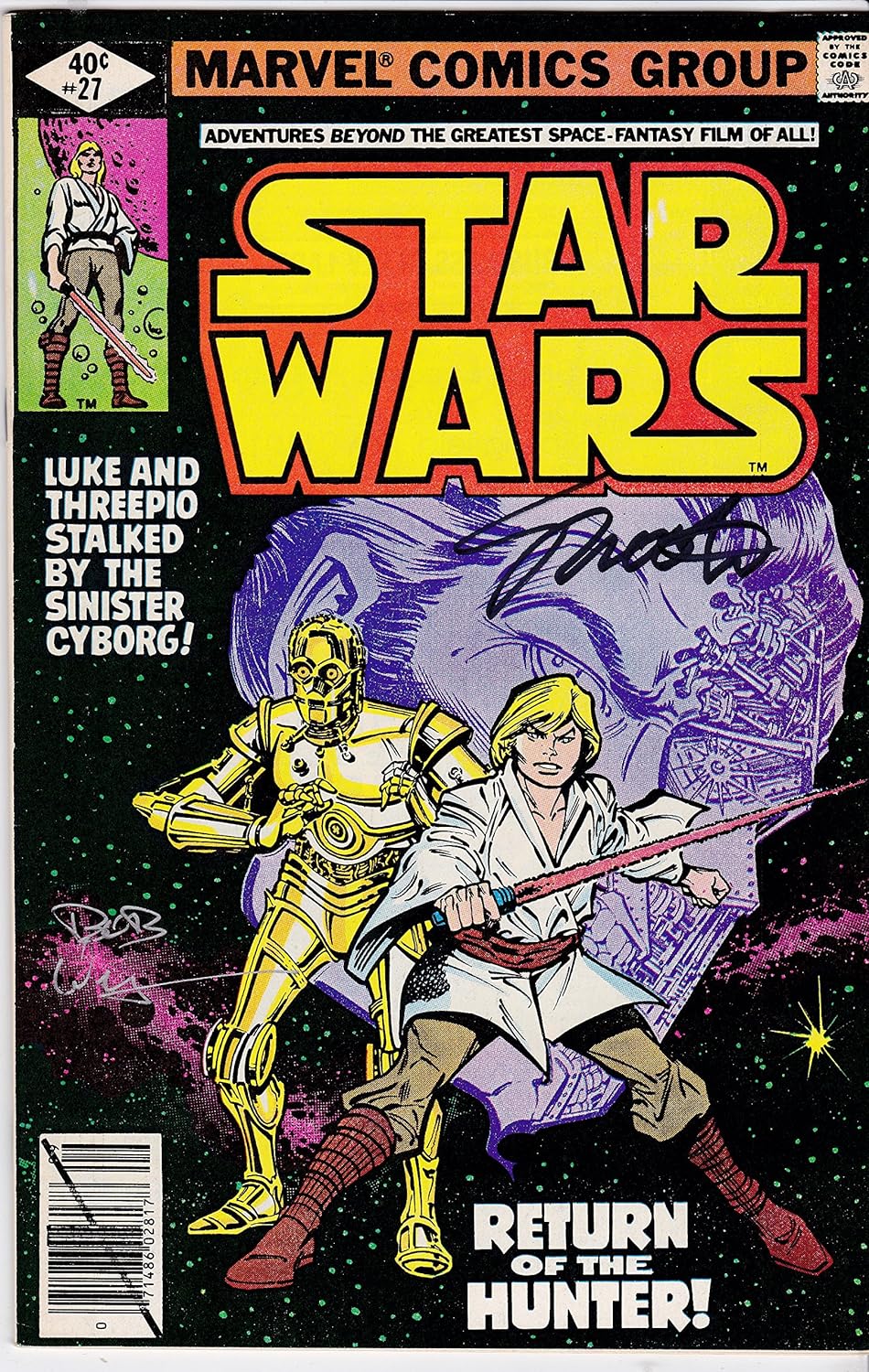 Signed 2x Marvel Star Wars #26 Jim Shooter Bob Wiacek FINE