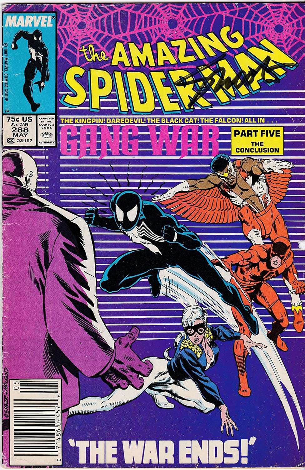 Signed Amazing Spider-Man #288 Jim Shooter FINE Spiderman