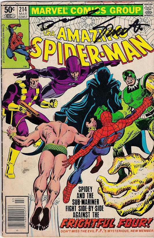 Signed 2x Amazing Spider-Man #214 Jim Shooter Denny O'Neil FINE