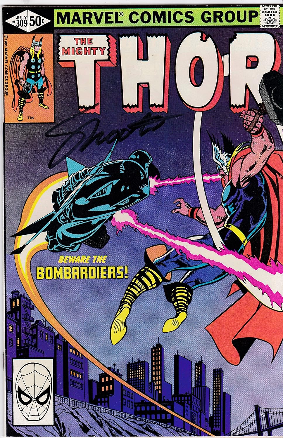 Autographed The Mighty Thor #309 VF/NM Signed Jim Shooter