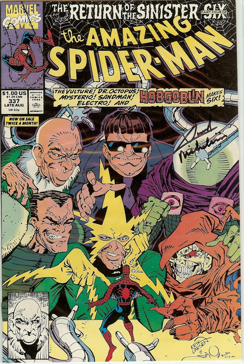 Amazing Spider-Man #337 Signed by David Michelinie NM