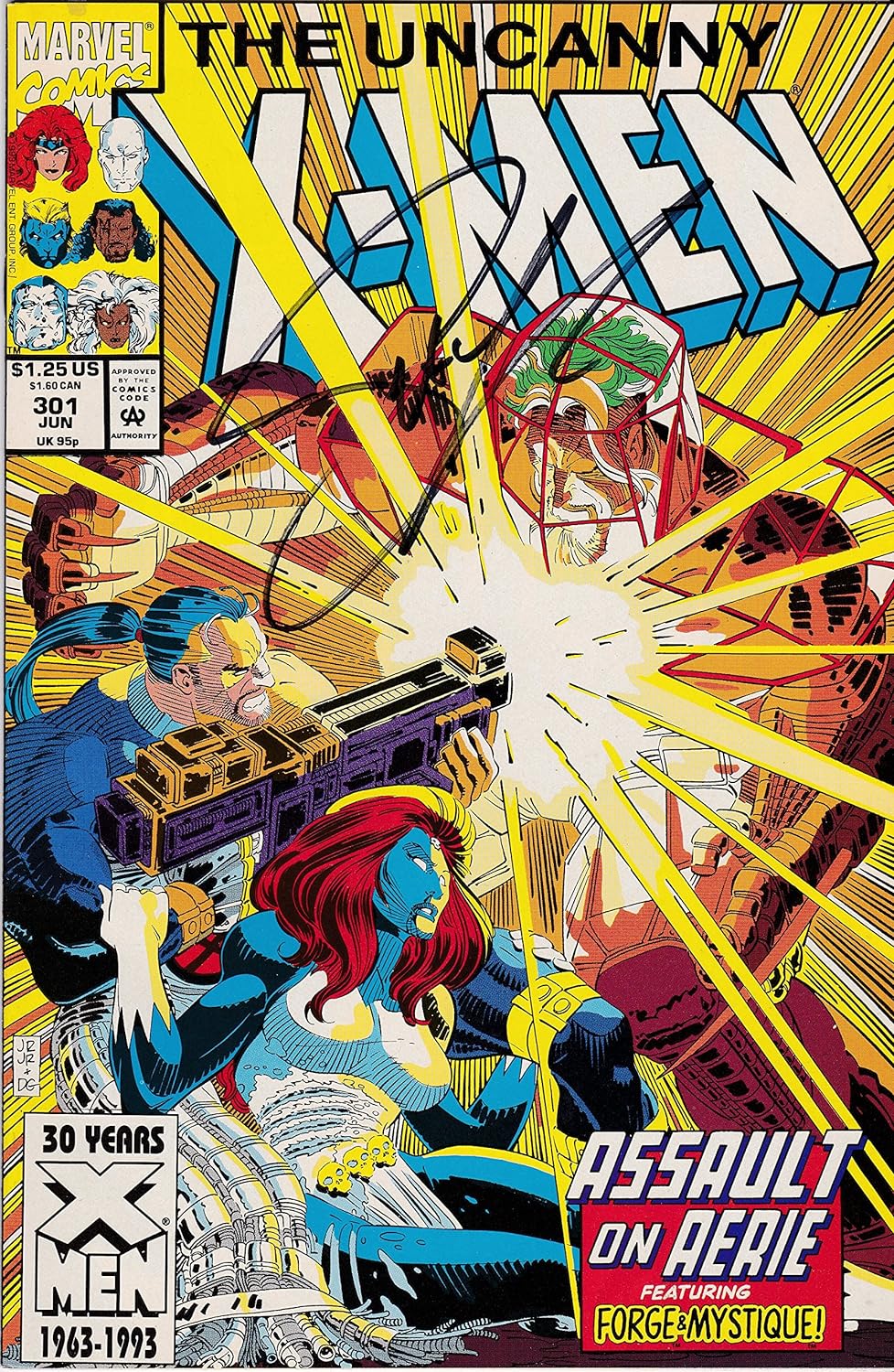 Autographed Uncanny X-Men #301 NM Signed Scott Lobdell