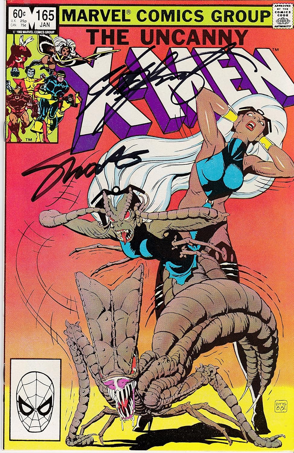 Autographed Uncanny X-Men #165 Newstand NM Signed Jim Shooter and Chris Claremont