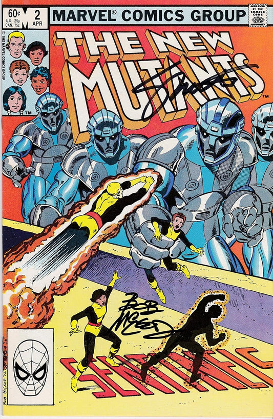 Autographed New Mutants X-Men #2 NM Signed Jim Shooter and Bob Mcleod