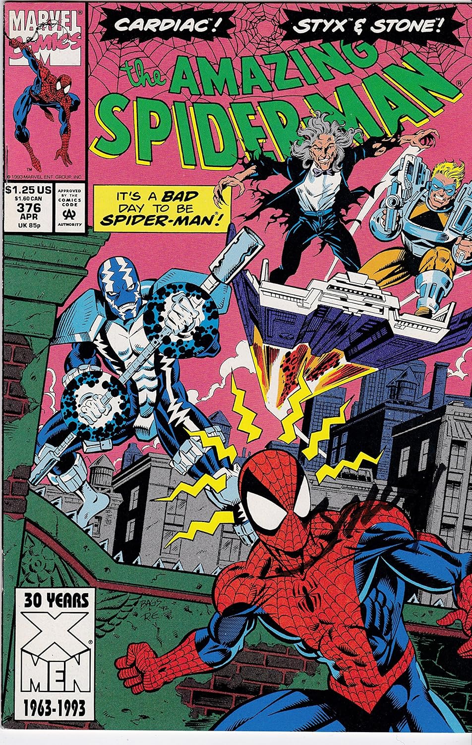 Autographed Amazing Spider-Man #376 Signed Mark Bagley VF