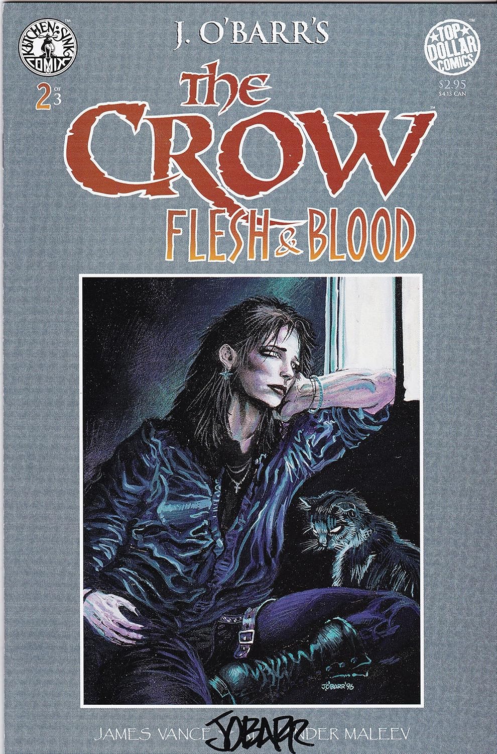 Autographed The Crow Flesh & Blood #2 Signed James O'Barr VF/NM