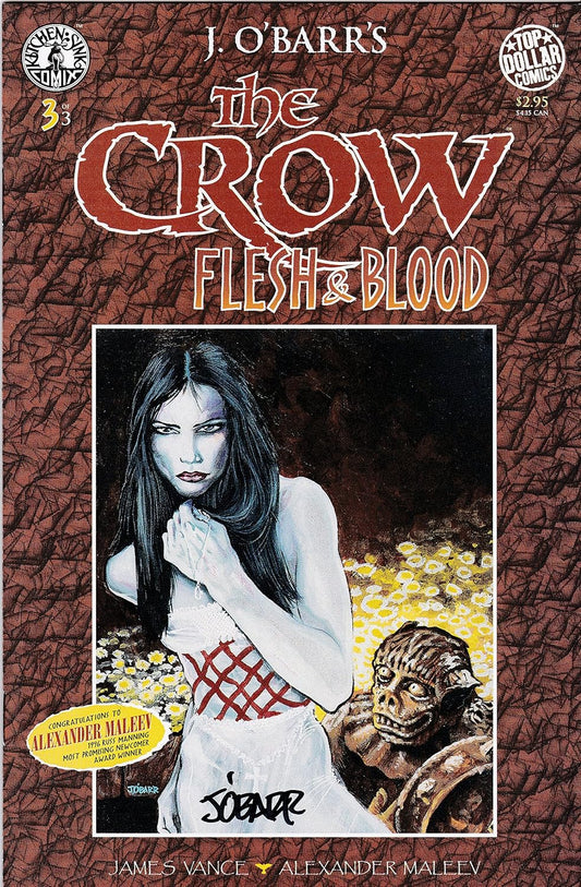 Autographed The Crow Flesh & Blood #3 Signed James O'Barr VF/NM