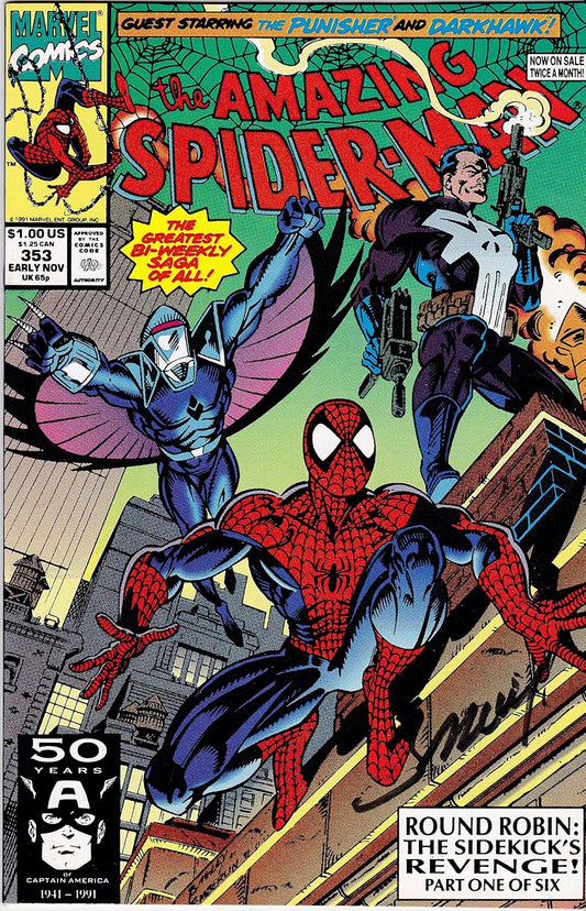 Autographed Amazing Spider-Man #353 Signed Mark Bagley VF