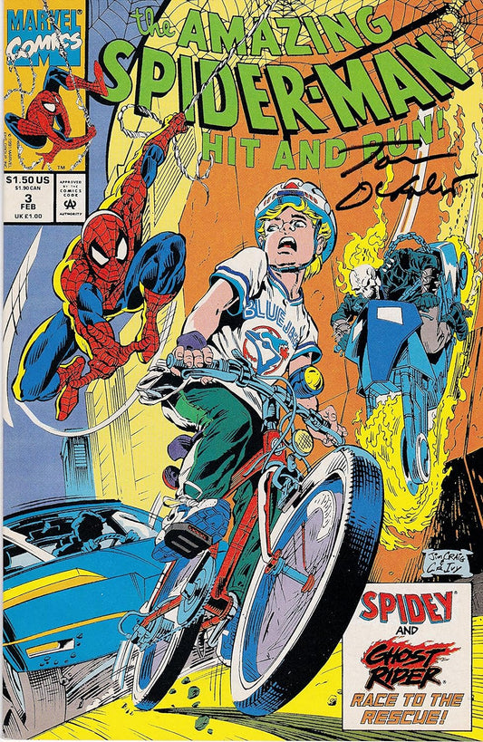 Autographed Amazing Spider-Man Hit and Run! #3 NM Signed Tom Defalco